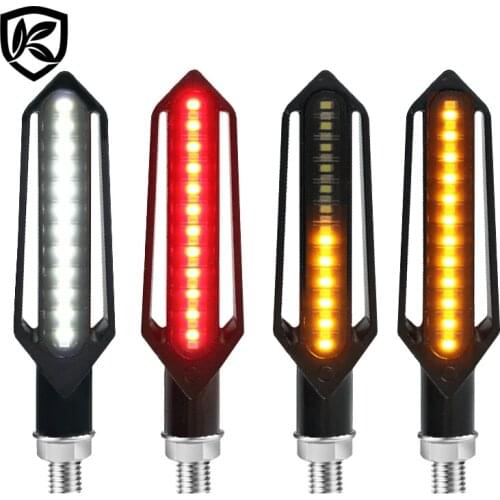 Karcle 2/4PCS 24LED Turn Signals Tail Light Motorcycle LED Flowing Water Flashing Blinker Brake/Running Light DRL Flasher Lamp