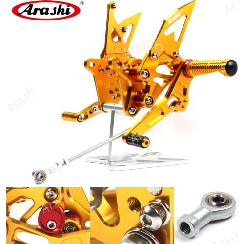 Arashi Adjustable Footrests For SUZUKI GSXR 1300 Hayabusa 2008 - 2017 CNC Rider Rearset 2009 2010 2011 2012 2013 2014 Foot Pegs