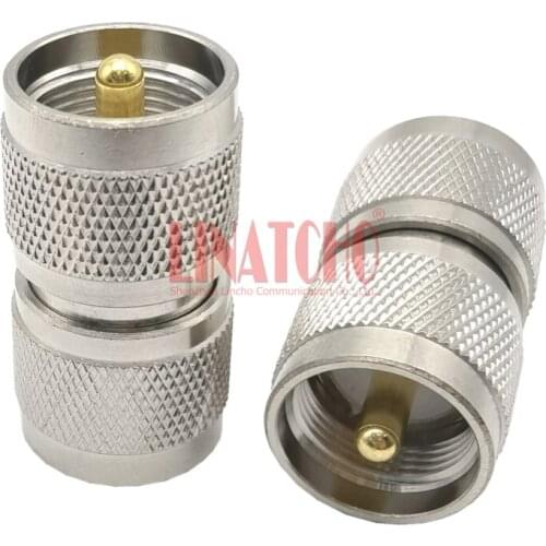 Rf straight brass uhf male to pl259 male MP-MP connector for radio repeater installation