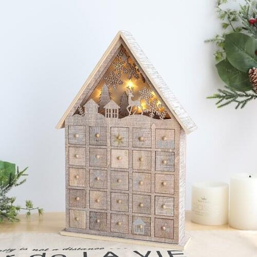 Christmas Calendar House Handmade Wooden Pendant Ornaments Holiday Decor Cottage Christmas Tree Decoration Creative Craft Gifts