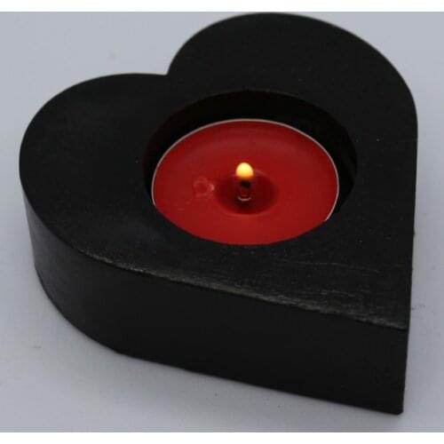 Hand-Made Concrete candle Holder Heart-Shaped Black candle and candlestick свеча и подсвечник vela y candelero