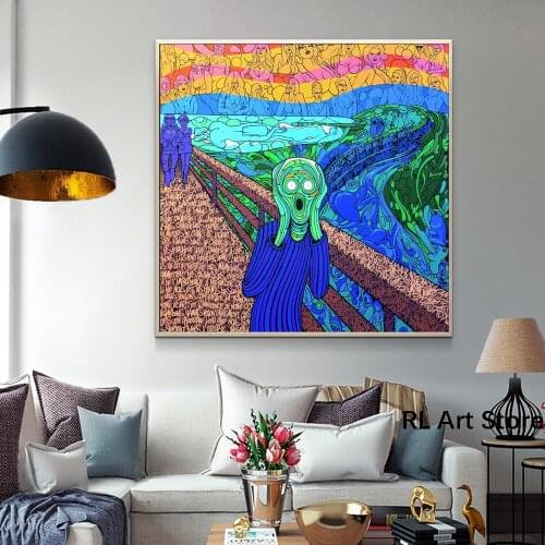 Modern Abstract Famous Painting Artwork Howards Scream Decorative Painting Prints on Canvas Wall Art Cuadros Room Home Decor