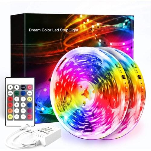 Dream Color Led Strip Lights,32.8ft Rainbow Color Changing Led Strip, 2 Rolls of 16.4ft Lights for Bedroom with Multiple Colors