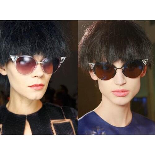 Triangle Crystal Reflector Trendy Womens Sunglasses Street Photo Glass 2021