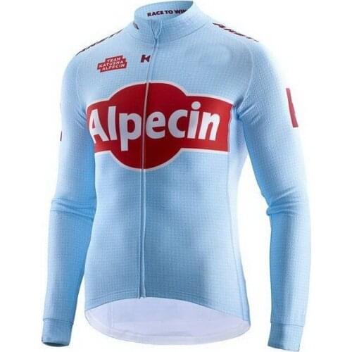 Winter Thermal Fleece Cycling Jerseys Autumn Winter Warm 2019 KATUSHA ALPECIN Mtb Long Sleeve Men Bike Wear Cycling Clothing