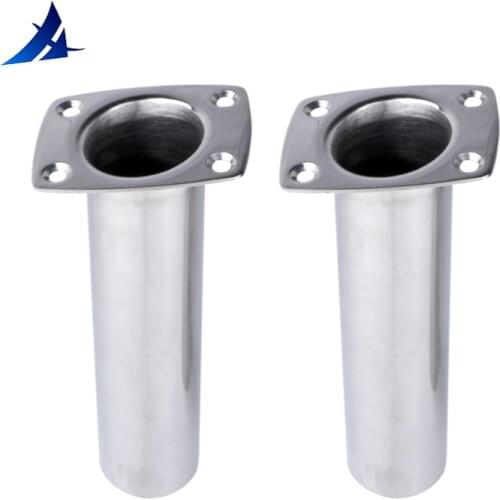 2 pieces Boat Fishing Flush Mount Rod Holder 316 Stainless Steel Fishing Tackle Tube Marine Hardware Accessory 30° 60° 90