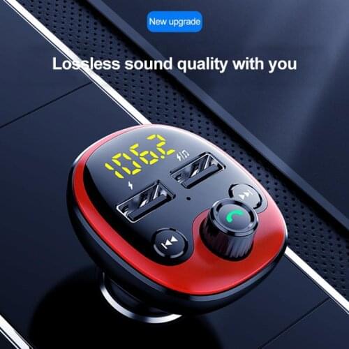 2019 New Cigarette Lighter USB Wireless Bluetooth Handsfree Car Kit FM Transmitter MP3 Player Dual USB Charger Car Accessories