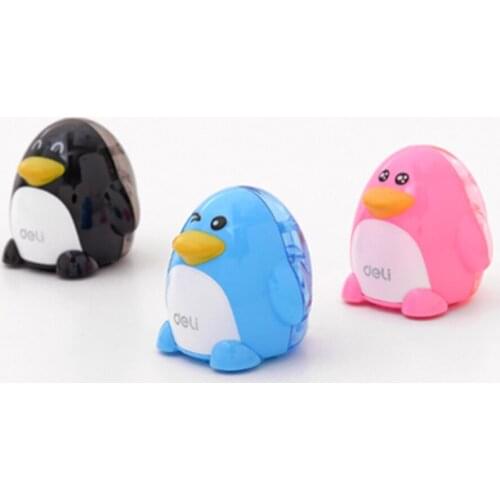 3pcs random color Standard Penguin Pencil Sharpener Desktop Home Office Supplies Gift