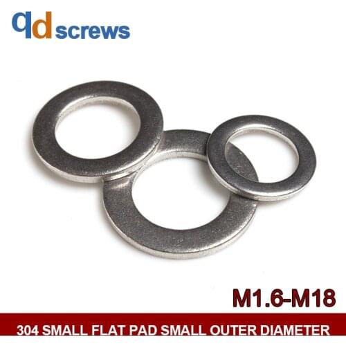 304 M1.6-M18 Stainless Steel Small Flat Pad Small Outer Diameter Narrow Side Washer GB848 DIN433