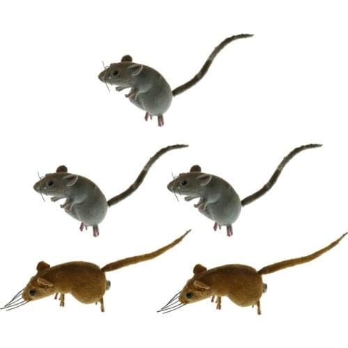 5x Clay Animal Mice Mouse Lawn Figurine Spoof Toys DIY Micro Landscape Ornament Patio Yard Decor