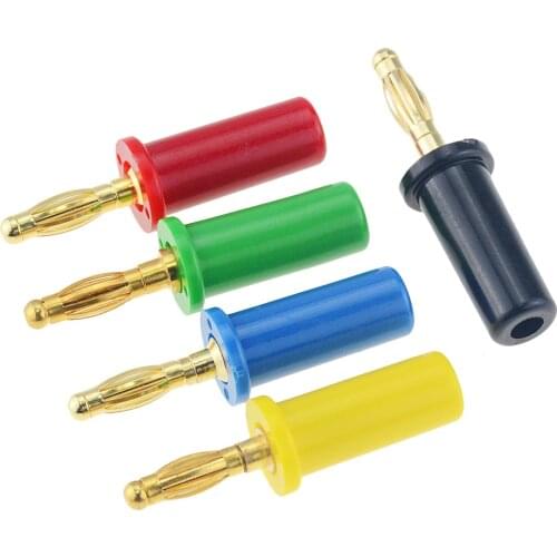 5PCS Gold-plated 4mm Banana Plug Lantern Head For Audio Speaker Amplifier Cable Wire Power Screw Jack Banana Socket