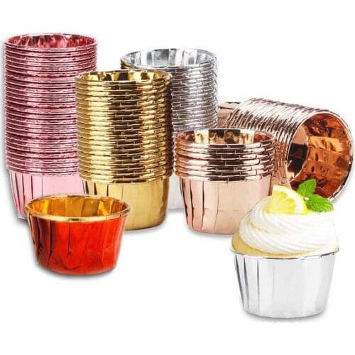 50pcs/Set Paper Cake Mold Round Shaped Muffin Cupcake Baking Molds Kitchen Cooking Bakeware Maker DIY Cake Decorating Tools