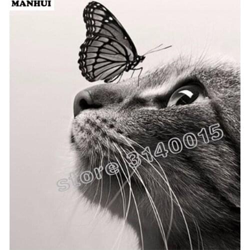 Diamond Embroidery Butterfly cat Mosaic Square Diamond rhinestone full Diamond Painting Sticker Decoration Paintings BFC103