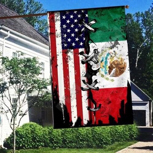 Element pattern American house flag & garden flag White Plain Thermal Transfer Garden Flags Hanging House Decoration style-1