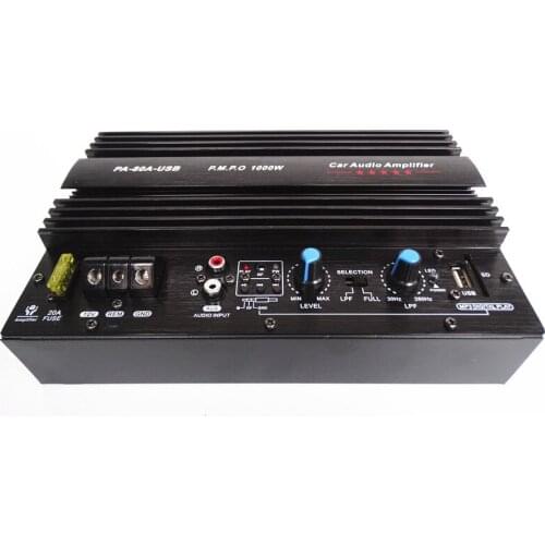 1000W car Subwoofer power amplifier with USB plug U disk card SD Play musi mono bass amplifier board with 10 inch speaker