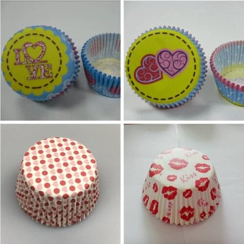 50x Valentines day Heart cupcake paper cups Christmas baking cup Muffin case cup cake liners wrapper mold cake decoration tool