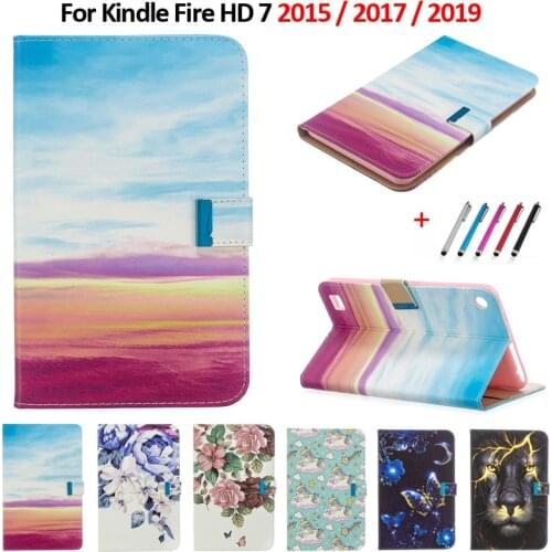 Case For Amazon Kindle Fire HD 7 2019 Case Fire 7 9th Generation Ebook Reader Cover For Kindle Fire HD 7 2017 / 2015 Case Funda