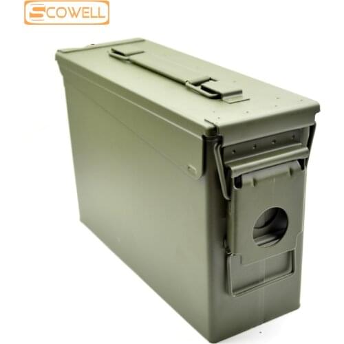 30% Off 30 Cal Metal Ammo Case Can Military and Army Solid Steel Waterproof Holder Box for Long-Term Gun Ammo Storage Stackable