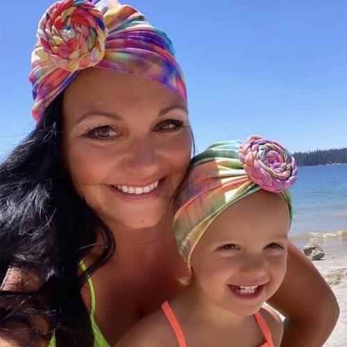 Baby & Mom Fashion Cotton Baby Hat Baby Girl Beanie Knot Turtleneck Cap Newborn Turban headband