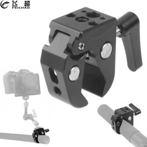 FEICHAO U-Shape 1/4 3/8 ARRI Thread Super Clamp Crab Claw w/ Magic Arm for Flash Light Microphone DSLR Camcorder Tripod Monitor