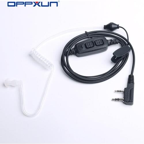 Hot Dual PTT Air Duct Earpiece With Mic Headset for Baofeng Two Way Radio UV-82 UV 82 UV82L UV-89 Walkie Talkie Earphone Headset