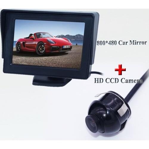 Use for parking and reversing assist system include 4.3" car monitor+ 360 wide viewing degree car reversing camera for all cars