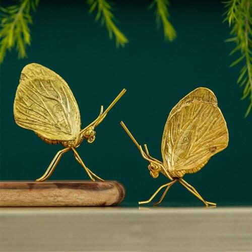 Exquisite handmade retro copper gold butterfly ant soft decoration design insect small ornaments beauty