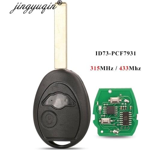 Jingyuqin Remote Key Fob 315MHz 433Mhz For Mini Cooper R50 R53 Alarm Systems Securit Fit Mini Rover 75 Cpmplete Replacement