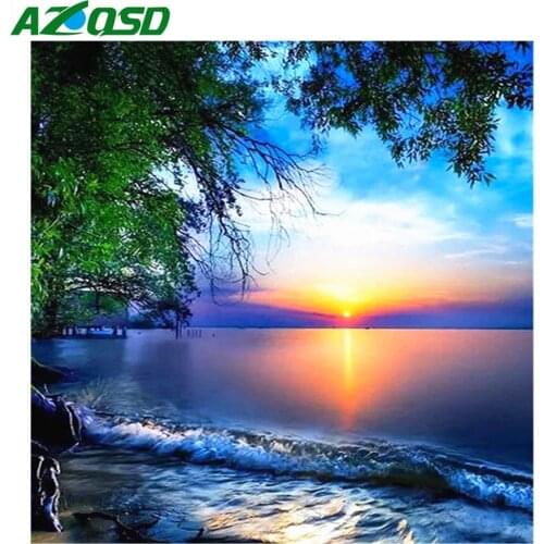 AZQSD New Diamond Embroidery 2019 Full Square Diamond Painting Scenery Diamond Mosaic Landscape Picture Of Rhinestones Gift