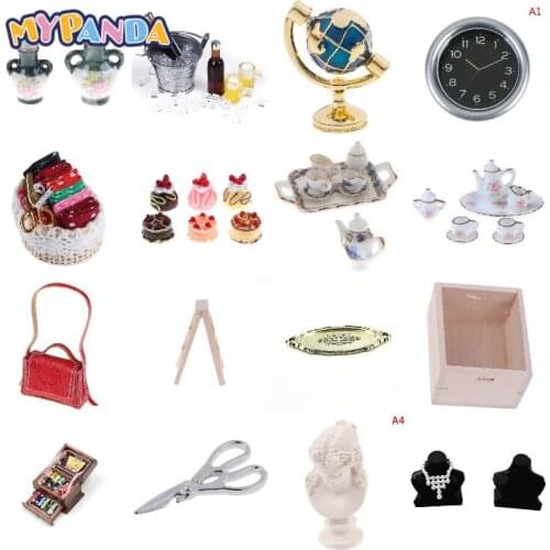 Basket, Cake, Plate, Scissors, Cake, Cutlery, Laptop For Dollhouse Furniture Toys Doll House Decoration Accessories