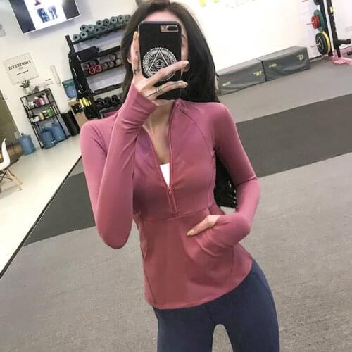 Yoga Crop Top Zipper Suit Long Sleeve Womens Autumn and Winter Sports T-shirt Breathable Running Training Mujer Camisetas