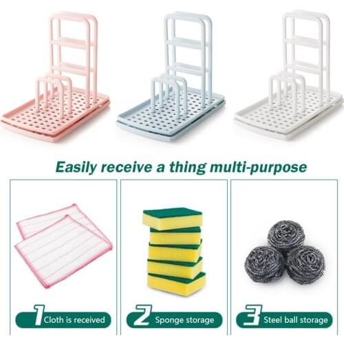 Kitchen Dish Cloths Drain Rack Dish-Washing Cloth Soap Shelf Cleaning Sponge Holder For Sink Faucet Storage Organizer