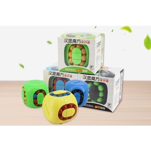 Hamburger Magic Cube Magnetique Piggy Bank Puzzle Creative Speed Cube Stress Reliever Toys Moneybox Creative Duo Function Toys