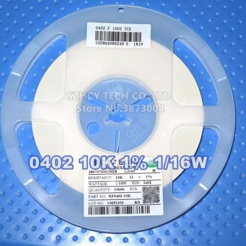 10000pcs 0402 10K 1% 1/16W HF0402-10K Chip Resistor