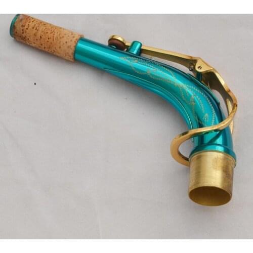 Brand New Professional Instrument Alto Saxophone Neck Brass Green Sax Custom Neck