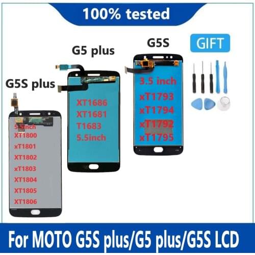 Original For Moto G5S Plus XT1802 XT1803 XT1805 XT1086 G5 Plus XT1686 XT1681 XT1683 G5S XT1793 Lcd Display Touch Screen Assembly