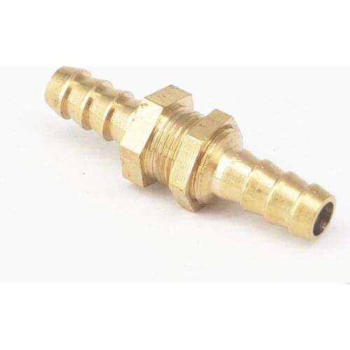 Hose Barbed Bulkhead Brass Pipe fitting Connector For 8mm I/D Hose water air fuel