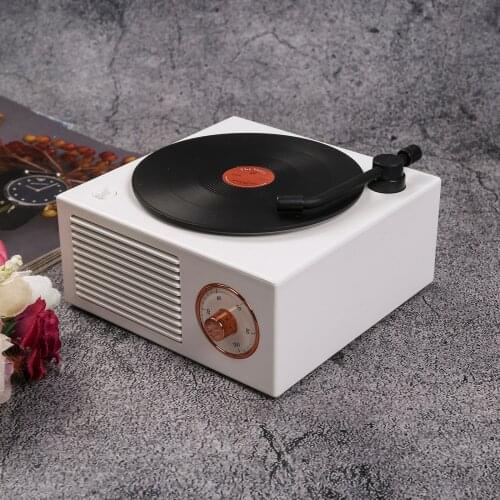 Retro Mini Wireless Bluetooth Speaker Mini Analog Vinyl Record Rotating Atomic Vinyl Record Player, Voice Coil Speaker