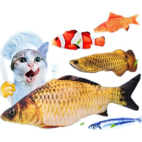 Fish Toy Cat Catnip 3D Simulation Fish Goldfish Red carp Kitten Toys Gift Pillowfish Interactive Cat Plush Toy Fish Pet Products