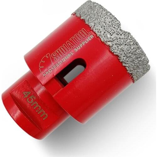 SHDIATOOL 45mm Vacuum brazed diamond drilling drill bits porcelain tile drill core bit granite marble Hole Saw M14 Thread Crown