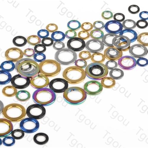 Tgou Titanium Washer M4 M5 M6 M8 M10 Flat Gasket for Bicycle Motorcycle 10pcs