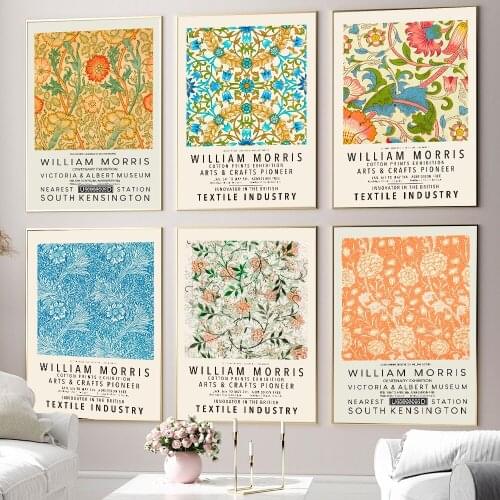 William Morris Museum Exhibition Posters Canvas Painting Gallery Wall Art Prints Vintage Pictures for Living Room Home Decor