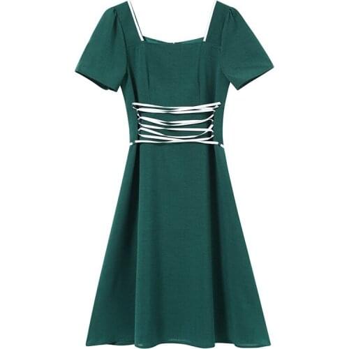 Summer Elegant Sashes Vestidos Pastel Vacation Women Clothes Retro New Style Robes Lovely A-line Party Dress Women