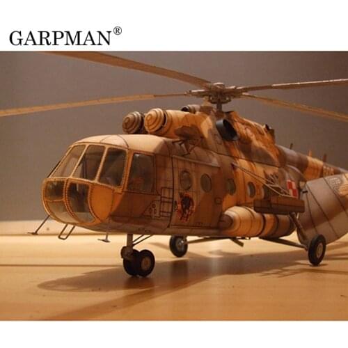 1:33 Poland Mi-17 Transport Helicopter 3D Paper Model Handmade DIY Papercraft