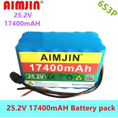 100% NEW 6s3p 25.2V 17.4Ah Battery Lithium Battery 25.2v 17400mAh Electric Bicycle Moped /Electric/Li Ion Battery Pack with BMS