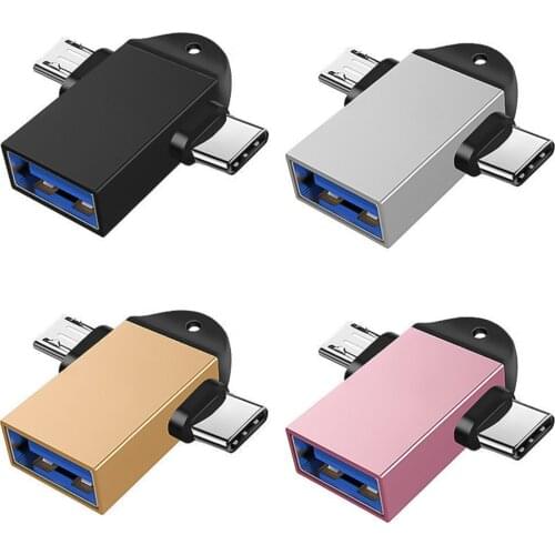 2 In 1 Otg Micro Usb Converter Type C Adapter 3.0 Flash Disk Mouse Connector For Smartphone Android Usb Plug