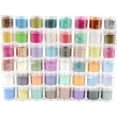 48Colors Cosmetic Grade Pearlescent Natural Mica Mineral Powder Epoxy Resin Dye Pearl Pigment DIY Jewelry Crafts Making DropShip