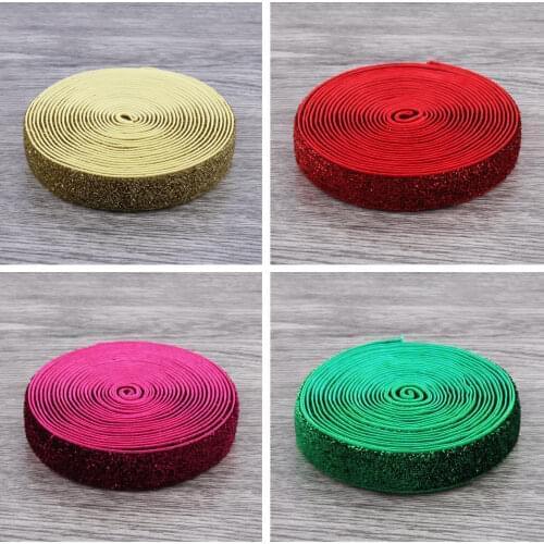 5yds/roll 5/8" Glitter Headband Cheap Elastic Belts for Headband Hair Accessories DIY Accessories
