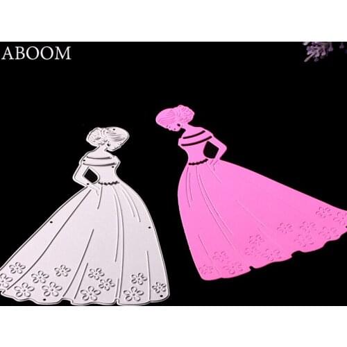 ABOOM 1PC Beautiful Lady Scrapbooking Decoration Metal Carbon Steel Die Cut Embossing Folder Silver Cutting Dies Paper Template