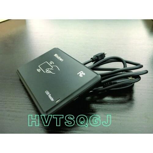 Free Shipping USB Proximity RFID Smart M1 IC Card Reader 13.56MHZ (only Read) with 8D10H Format For ISO14443 Cards+2PCS M1 Card